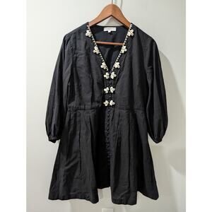 MAREA Solana Black Cotton Seashell Dress